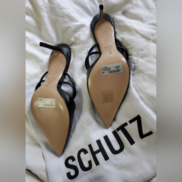Black Lela Casual Heels Size 8B in Black New in Dust Bag by Schutz - Picture 7 of 7